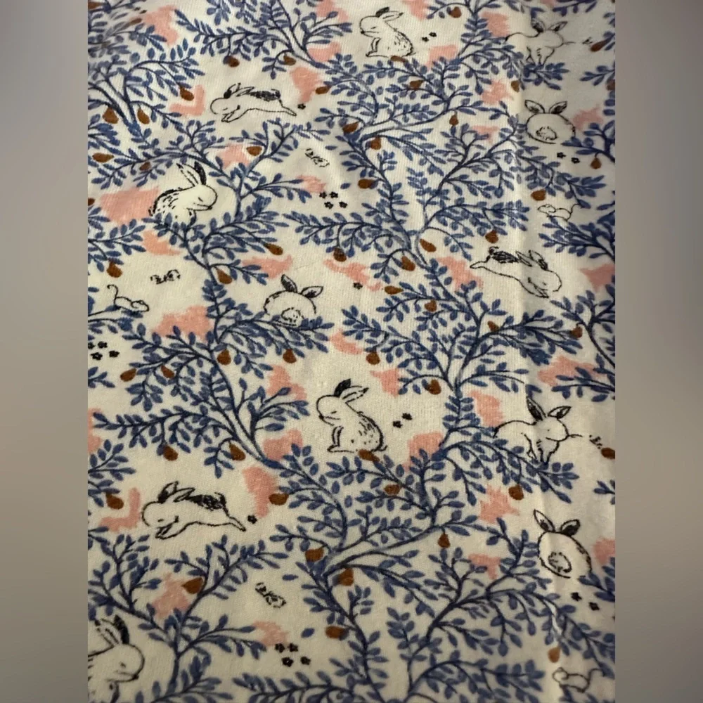 Magnetic Me Blue and Pink bunny Floral Ruffle Footie